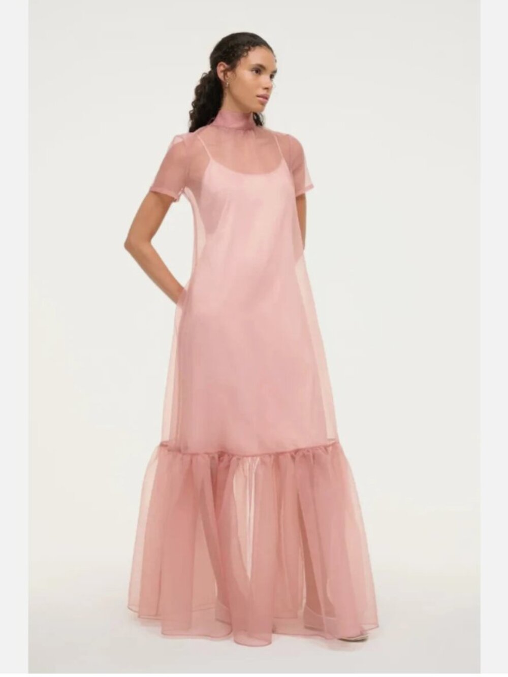 Staud Calluna Organza Maxi Dress in Misty Rose - Picture 10 of 13
